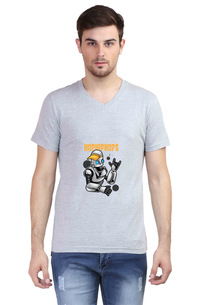 Men's Dance V Neck T-Shirt - robot urban hip-hop