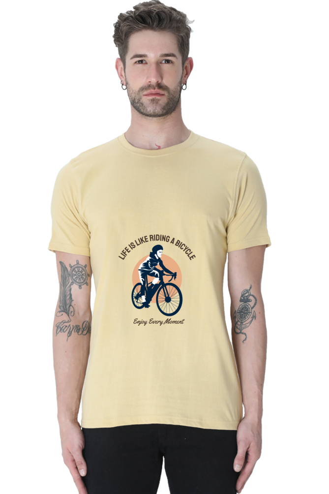 Men's Rider Cotton Round Neck T-Shirt - life