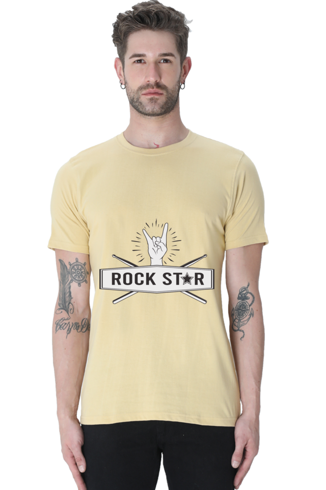 Music Unisex Cotton Round Neck T-shirt - Rock Star