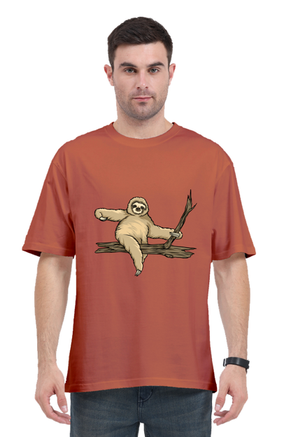 Men Sloth Oversized Classic T Shirt  - wood ride
