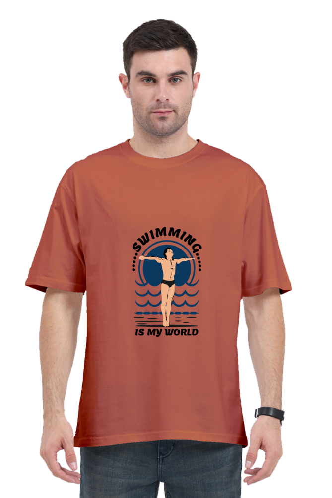 Men Swimming Oversized Classic T Shirt  - My World