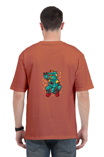 Men Oversized Classic Dance T Shirt - dancing robo