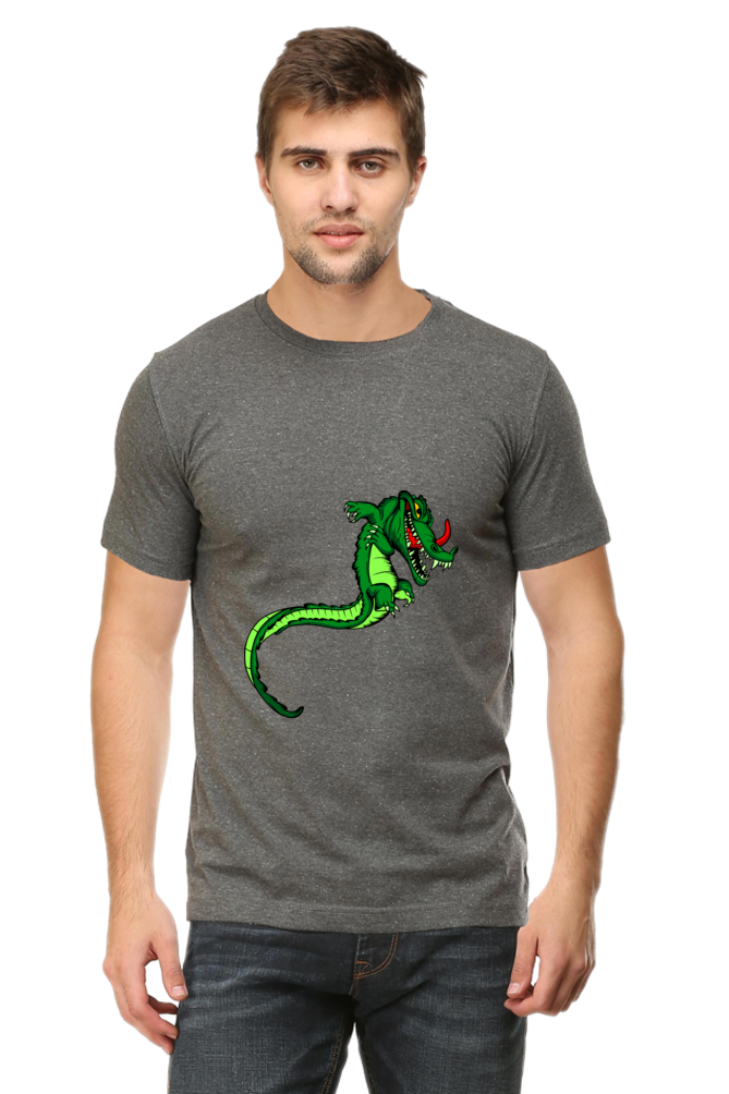 Men's Animal's & Monster's Cotton Round Neck T-Shirt - dragon