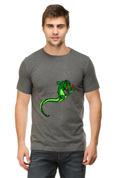 Men's Animal's & Monster's Cotton Round Neck T-Shirt - dragon