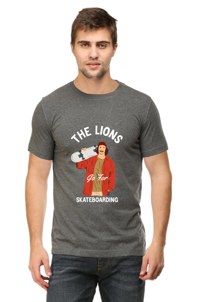 Skateboard Unisex Cotton Round Neck T-shirt - The Lion's