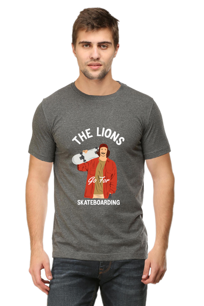 Skateboard Unisex Cotton Round Neck T-shirt - The Lion's