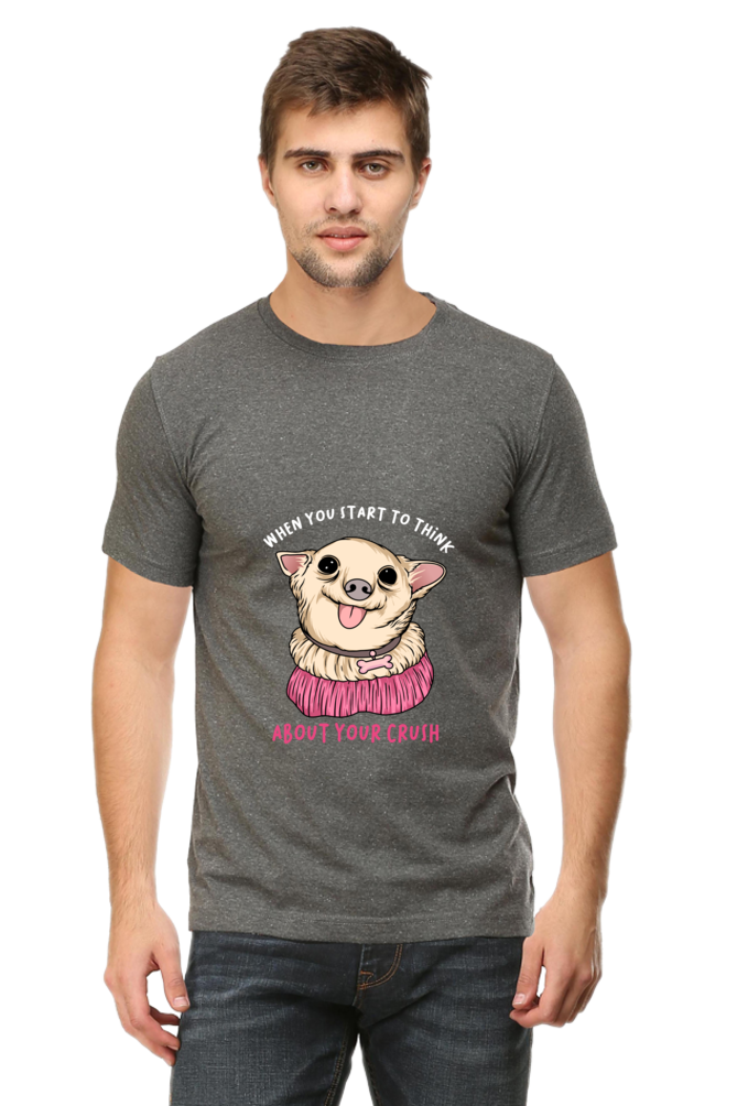 Men's Funny & Queen SVG Round Neck T-Shirt - crush