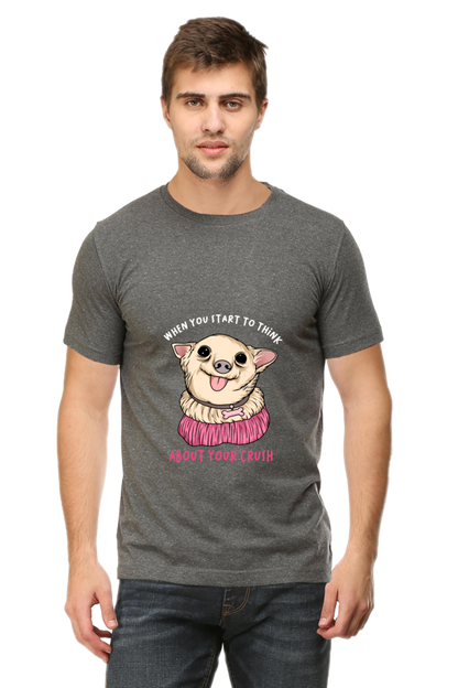 Men's Funny & Queen SVG Round Neck T-Shirt - crush