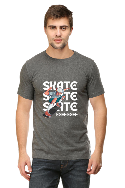 Skateboarding Unisex Cotton Round Neck T-shirt