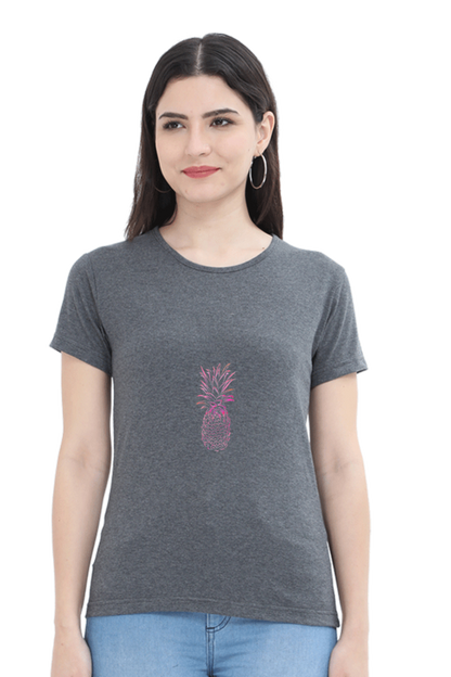 Women’s Round Neck Printed Minimalistic T-Shirts -  Fruit