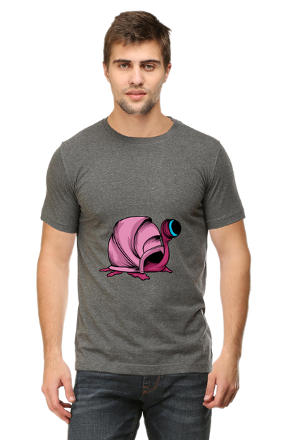 Men's Animal's & Monster's Cotton Round Neck T-Shirt - monster snail