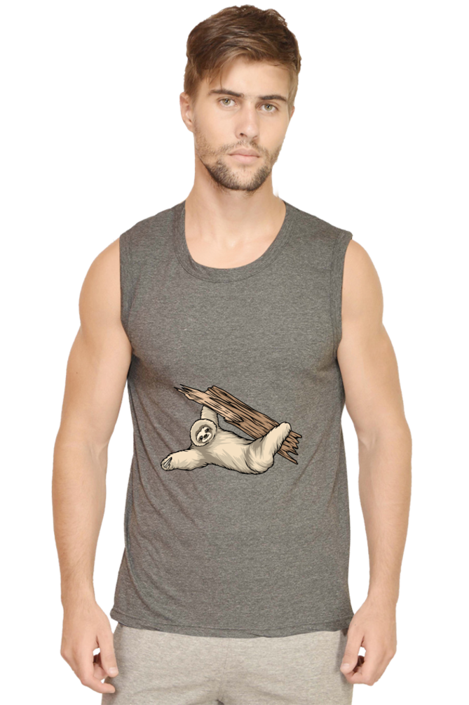 Men’s Sloth Gym Vest - waving baby