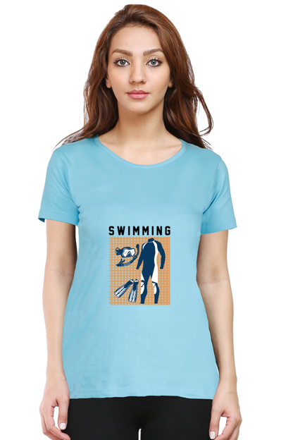 Women  Swimming Half Sleeve T-Shirt - Swimming