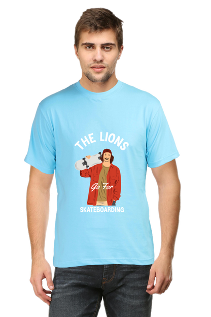 Skateboard Unisex Cotton Round Neck T-shirt - The Lion's