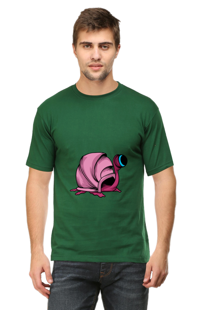 Men's Animal's & Monster's Cotton Round Neck T-Shirt - monster snail