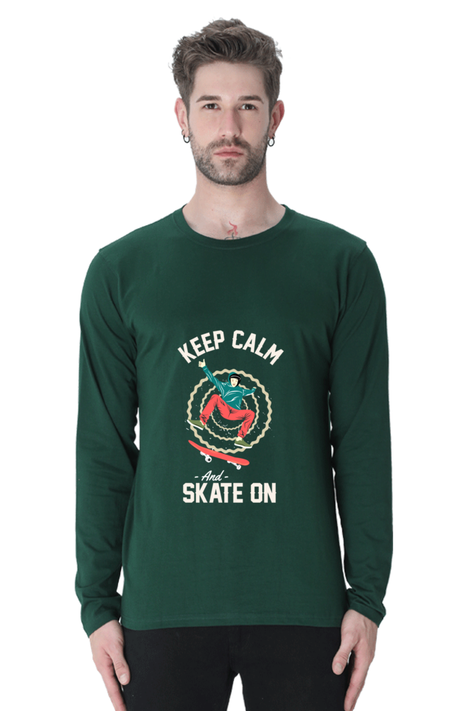 Men’s  Skateboard Full Sleeve - T Shirt  - Keep Calm