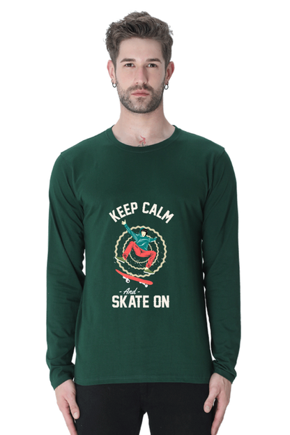 Men’s  Skateboard Full Sleeve - T Shirt  - Keep Calm