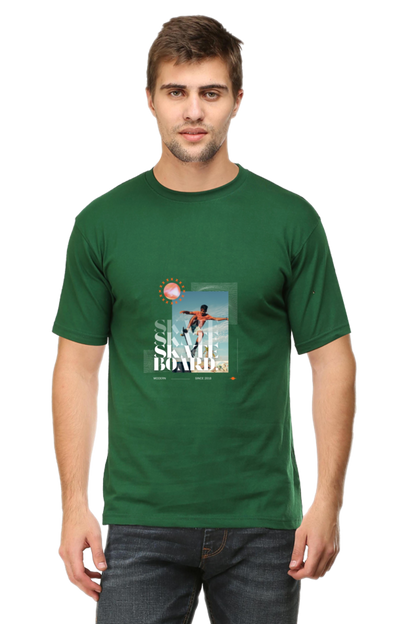 Skateboarding Unisex Cotton Round Neck T-shirt