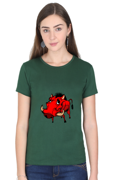 Women’s Round Neck Printed Animal's & Monster's T-Shirts -  monster rino