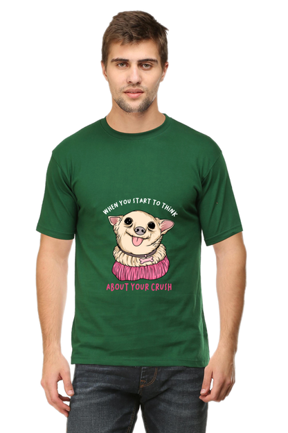 Men's Funny & Queen SVG Round Neck T-Shirt - crush