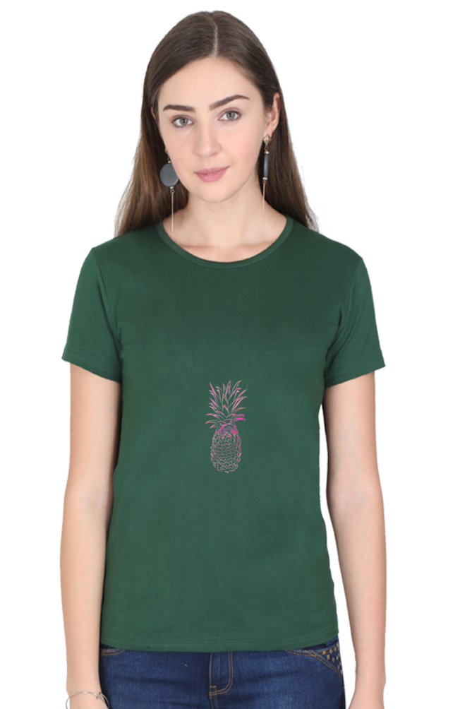 Women’s Round Neck Printed Minimalistic T-Shirts -  Fruit