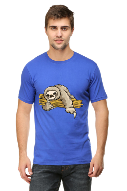 Men's Round Neck Sloth T-Shirt - Cuddle