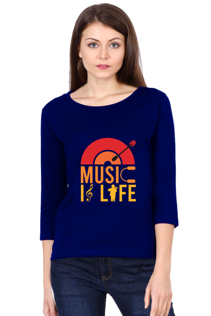 Women  Music Full Sleeve T-Shirt -  Life