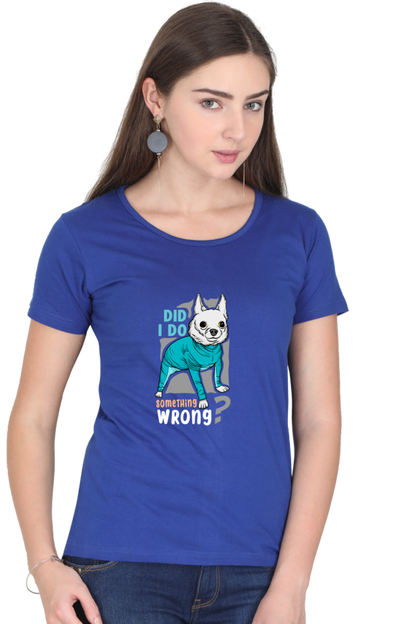 Women’s Round Neck Printed Funny & Queen SVG T-Shirts -  wrong