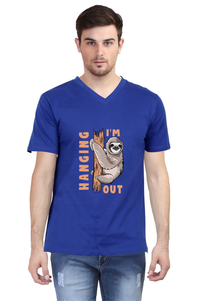 Men's Funny & Queen SVG V Neck T-Shirt - hanging
