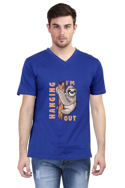 Men's Funny & Queen SVG V Neck T-Shirt - hanging