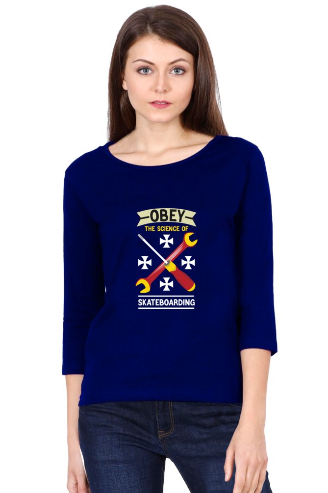 Women  Skateboard Full Sleeve T-Shirt - Obey