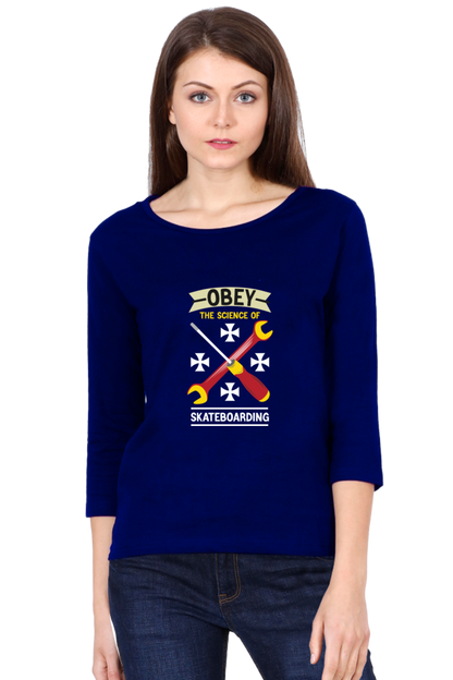 Women  Skateboard Full Sleeve T-Shirt - Obey