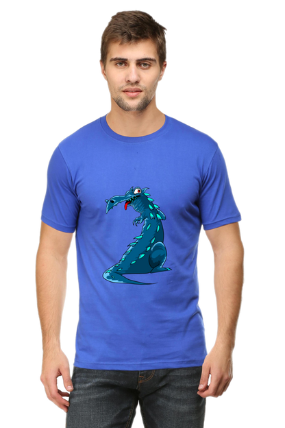 Men's Animal's & Monster's Cotton Round Neck T-Shirt - dinosaur