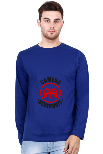 Men’s  Gamer Full Sleeve - T Shirt - Never Quit