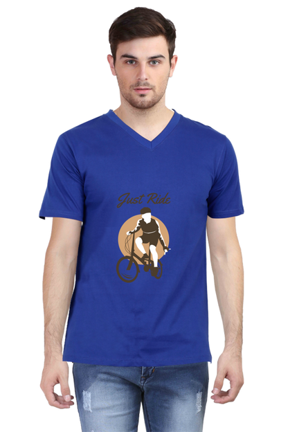 Men's BMX V Neck T-Shirt - just ride