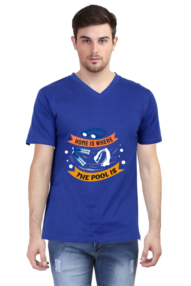 Men's Swimming V Neck T-Shirt - The Pool