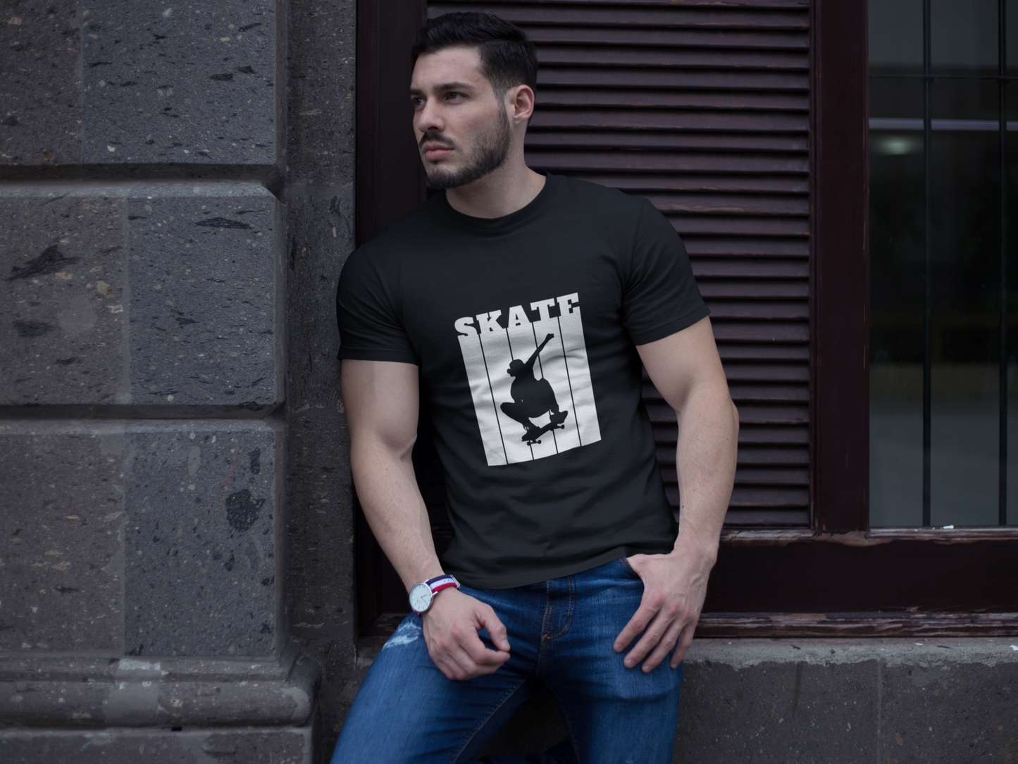 Skateboarding Unisex Cotton Round Neck T-shirt