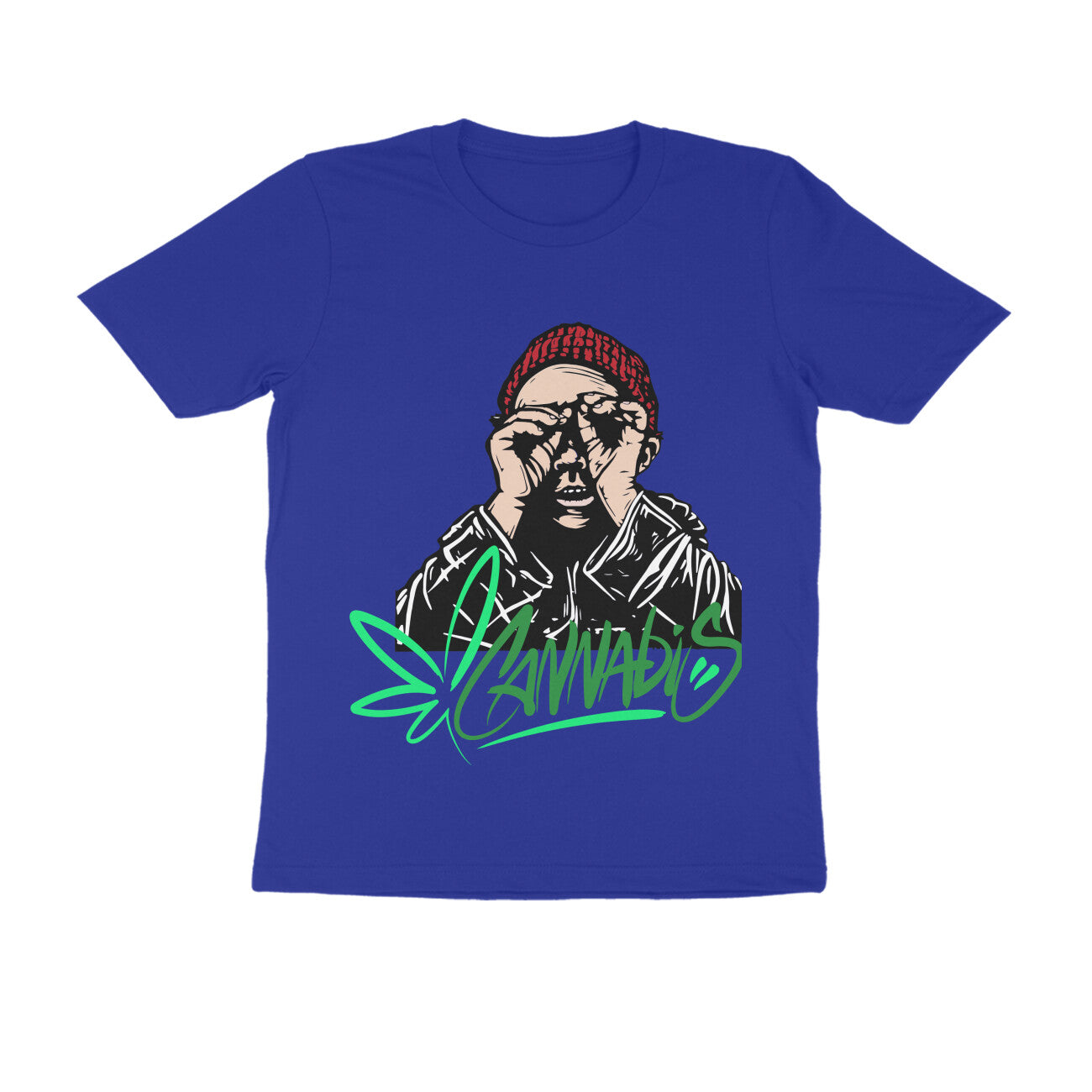 Round Neck Half-Sleeves - Cannabis T-Shirt