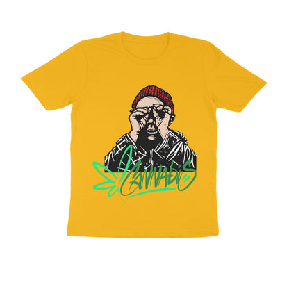 Round Neck Half-Sleeves - Cannabis T-Shirt