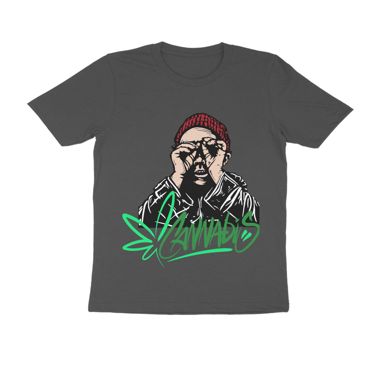 Round Neck Half-Sleeves - Cannabis T-Shirt