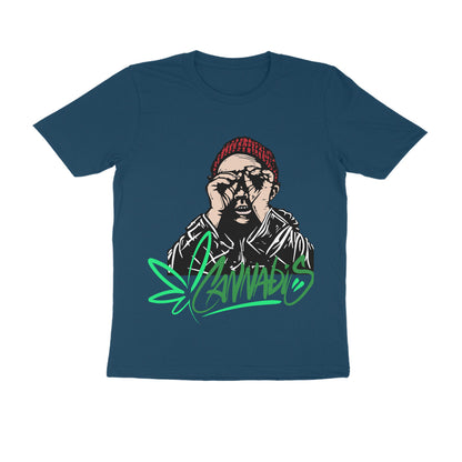 Round Neck Half-Sleeves - Cannabis T-Shirt
