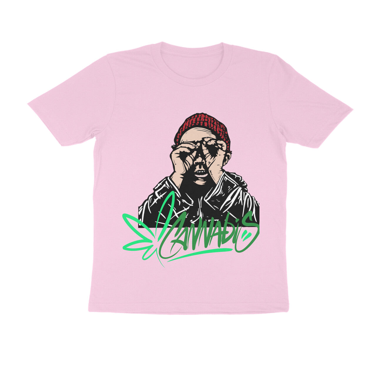 Round Neck Half-Sleeves - Cannabis T-Shirt