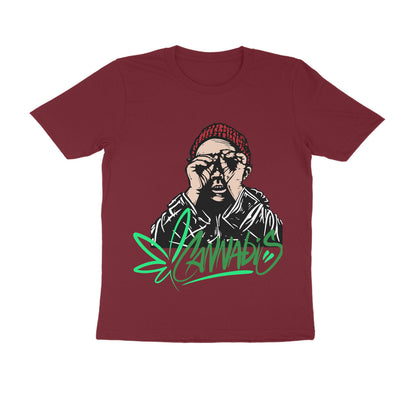 Round Neck Half-Sleeves - Cannabis T-Shirt